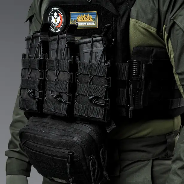 5 - Одинарный пластиковый подсумок под магазины AK\AR. Cordura 1000D. Molle. Черный