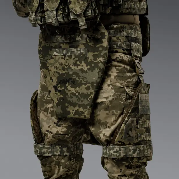 4 - Баллистическая защита бедер 2-го класса защиты. CORDURA 1000D. Пиксель