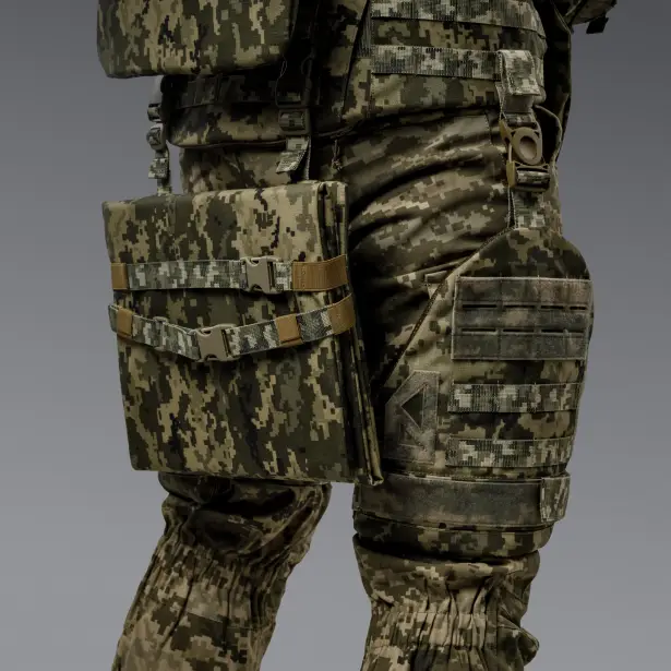 6 - Баллистическая защита бедер 2-го класса защиты. CORDURA 1000D. Пиксель