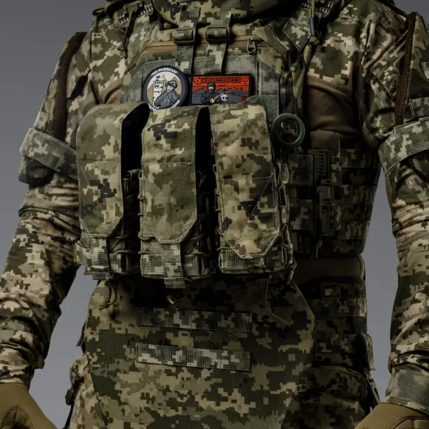 3 - Двойной закрытый подсумок под магазины AK\AR. Cordura 1000D. Molle. Пиксель