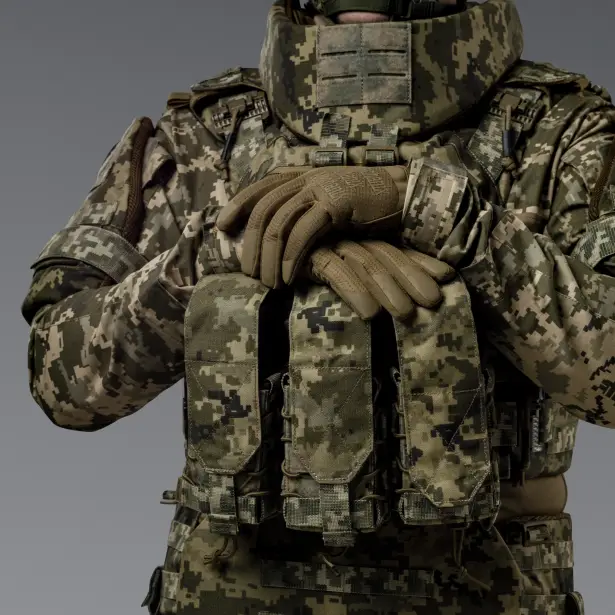 6 - Двойной закрытый подсумок под магазины AK\AR. Cordura 1000D. Molle. Пиксель
