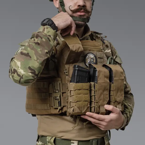 5 - Подвійний закритий підсумок під магазини AK\AR. Cordura 1000D. Molle. Койот
