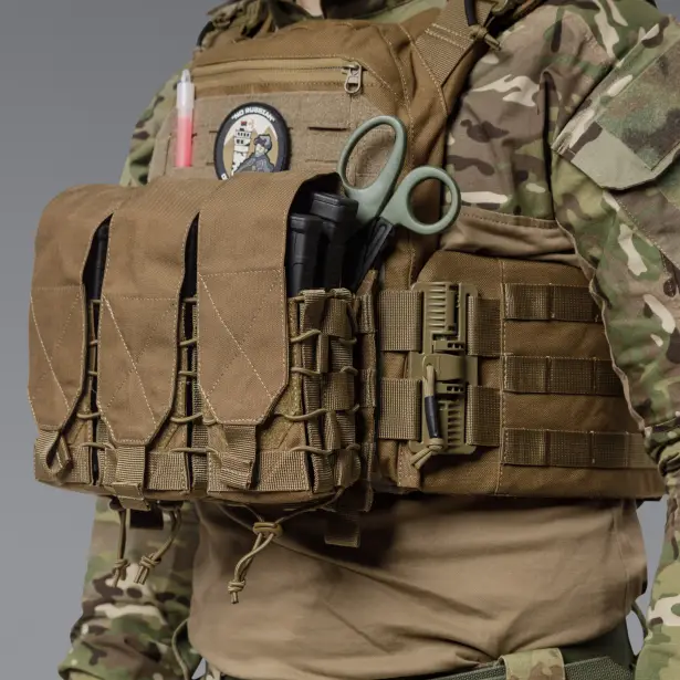 4 - Подвійний закритий підсумок під магазини AK\AR. Cordura 1000D. Molle. Койот