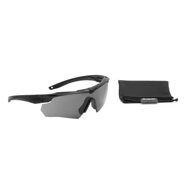 4 - Балістичні захисні окуляри ESS® Crossbow One Black з лінзою Smoke Gray