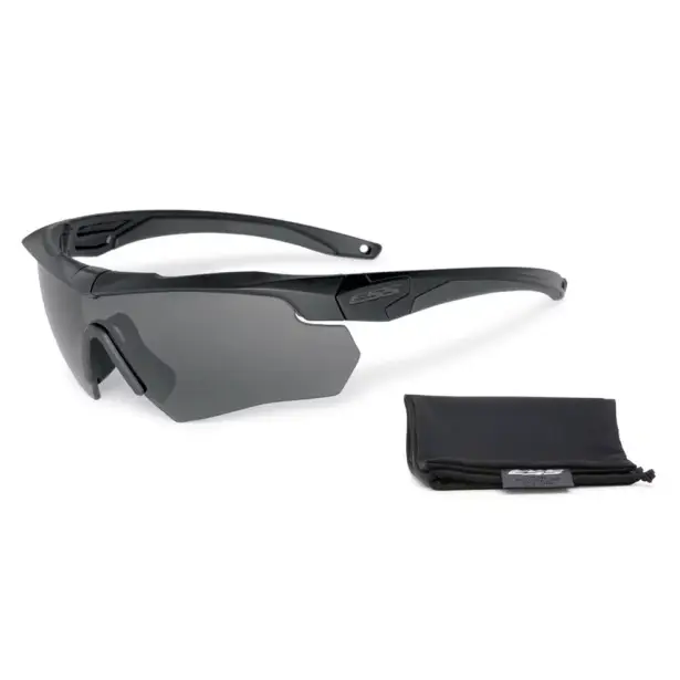 3 - Балістичні захисні окуляри ESS® Crossbow One Black з лінзою Smoke Gray