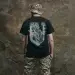 4 - Футболка Military Capybara. Хлопок/эластан. Черная. Размер S