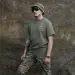 6 - Футболка Military Capybara. Бавовна/еластан. Олива. Розмір S