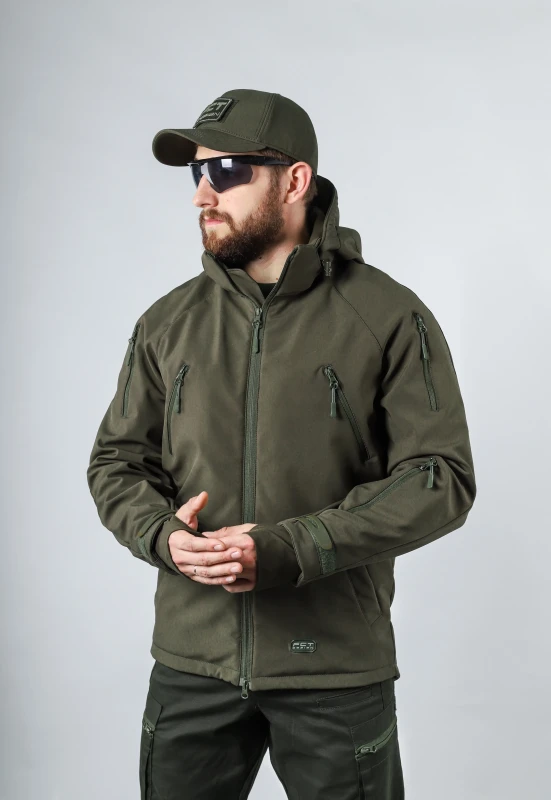 Куртка тактична Softshell ХАНТЕР. Осінь-Весна Олива. Розмір 3XL (60-62)Фото №0