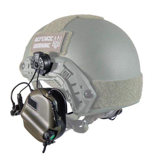 Активні тактичні навушники з мікрофоном Earmor M32H MOD3 Helmet Version ОливаФото №5