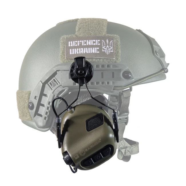 Активні тактичні навушники з мікрофоном Earmor M32H MOD3 Helmet Version ОливаФото №3