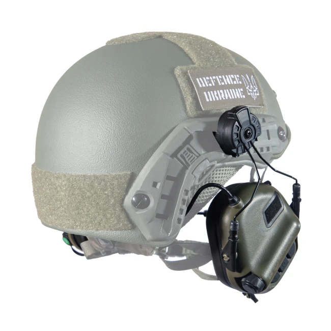 Активні тактичні навушники з мікрофоном Earmor M32H MOD3 Helmet Version ОливаФото №4