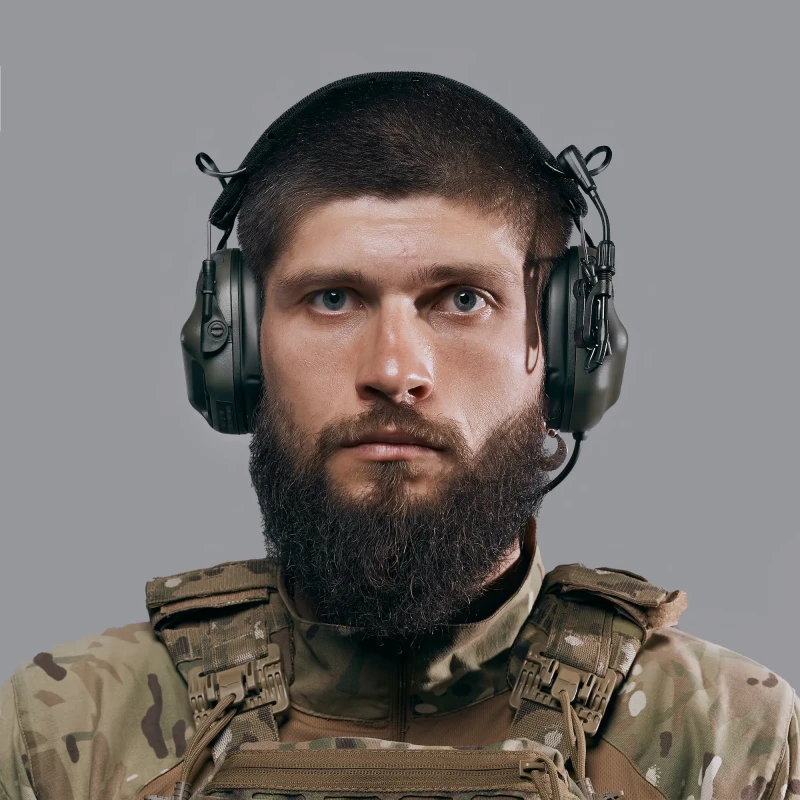 Активні тактичні навушники з мікрофоном Earmor M32 MOD3 Helmet Version ОливаФото №3