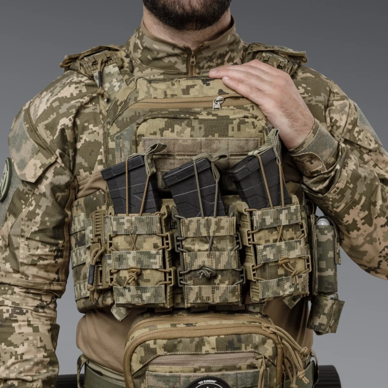 Одинарний пластиковий підсумок під магазини AK\AR. Cordura 1000D. Molle. ПіксельФото №3