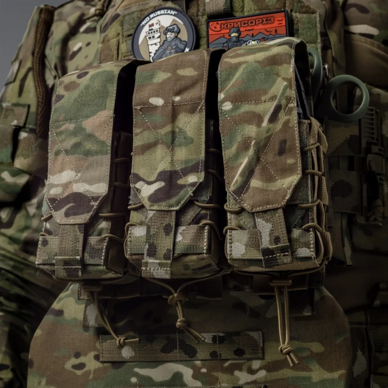 Подвійний закритий підсумок під магазини AK\AR. Cordura 500D. Molle. Мультикам/MulticamФото №3