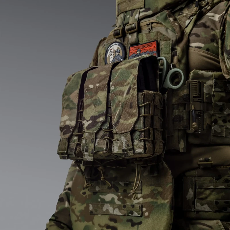 Подвійний закритий підсумок під магазини AK\AR. Cordura 500D. Molle. Мультикам/MulticamФото №2