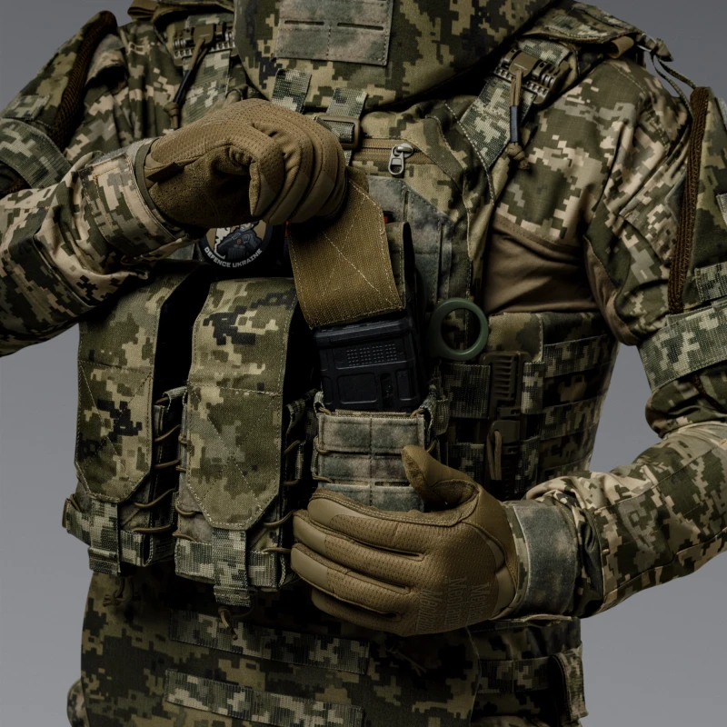 Подвійний закритий підсумок під магазини AK\AR. Cordura 500D. Molle. ПіксельФото №4