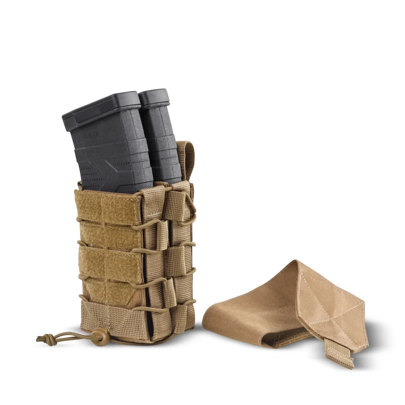 Подвійний закритий підсумок під магазини AK\AR. Cordura 500D. Molle. КойотФото №3