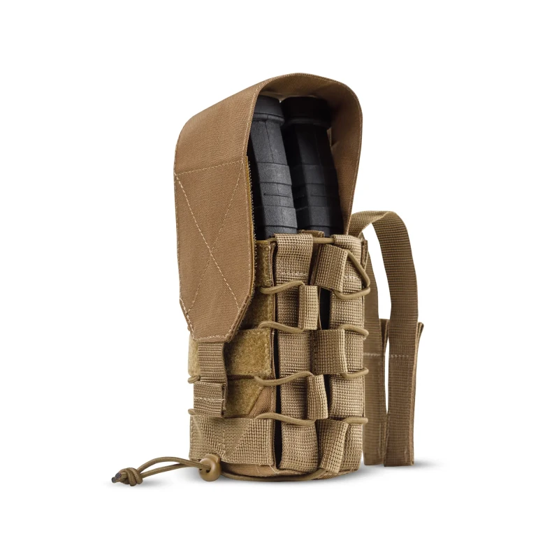 Подвійний закритий підсумок під магазини AK\AR. Cordura 500D. Molle. КойотФото №0