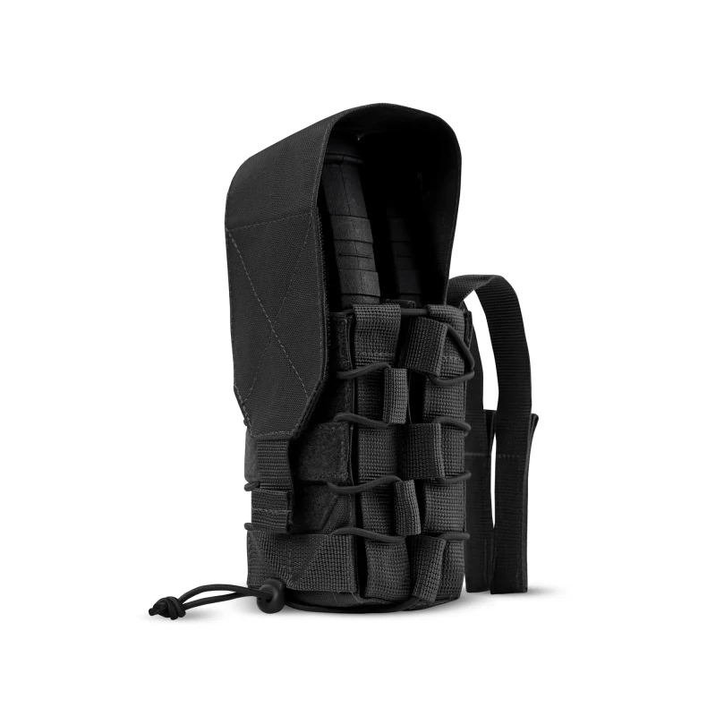 Подвійний закритий підсумок під магазини AK\AR. Cordura 500D. Molle. ЧорнийФото №0