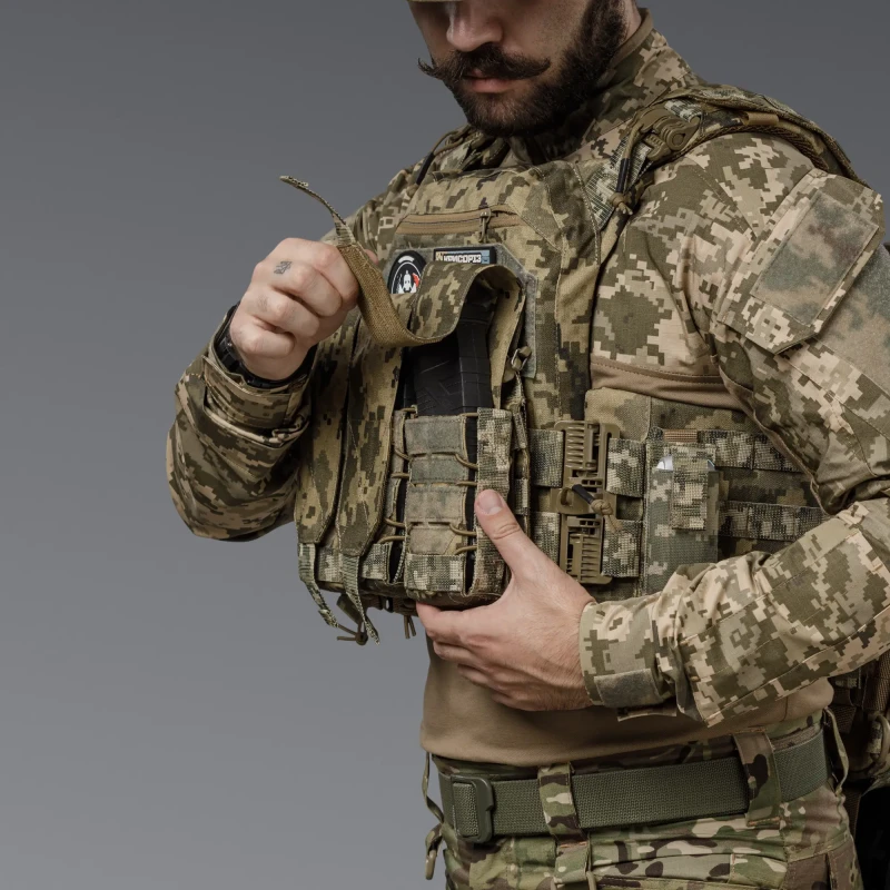 Одинарний закритий підсумок під магазини AK\AR. Cordura 500D. Molle. ПіксельФото №2