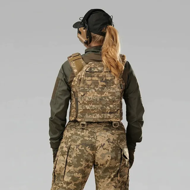 7 - Плитоноска женская Warmor gen.3 FL SPECPROM (for Ladies). Без подсумков. С быстрым боковым и верхним сбросом (без плит). Пиксель