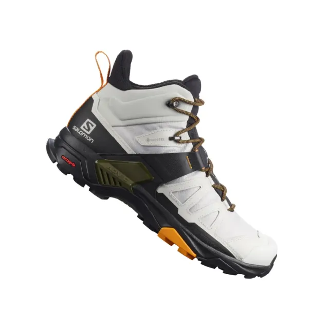 5 - Треккинговая обувь Salomon X Ultra 4 MID Gore-Tex (водонепроницаемые). Lunar rock / Magnet. Размер 44 2/3