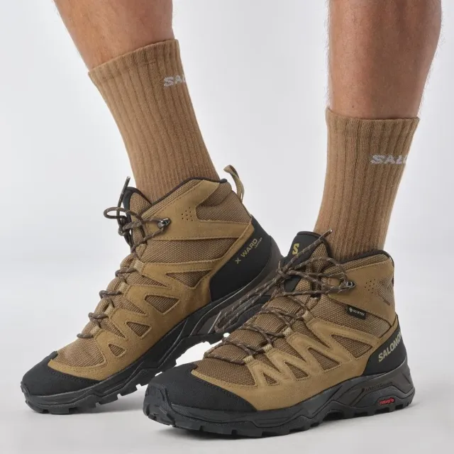 7 - Трекінгові черевики Salomon X Ward Leather MID Gore-Tex. Койот. Розмір 40 2/3