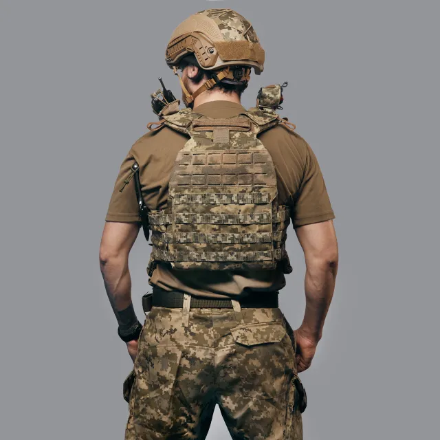 3 - Бронежилет 3-го класса (TUR PRO Gen 2). Вес 3.7 кг. С системой быстрого сброса. Molle. Цвет Пиксель. Размер XL.
