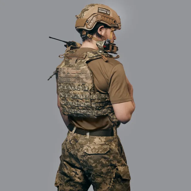 7 - Бронежилет 3-го класса (TUR PRO Gen 2). Вес 3.7 кг. С системой быстрого сброса. Molle. Цвет Пиксель. Размер XL.