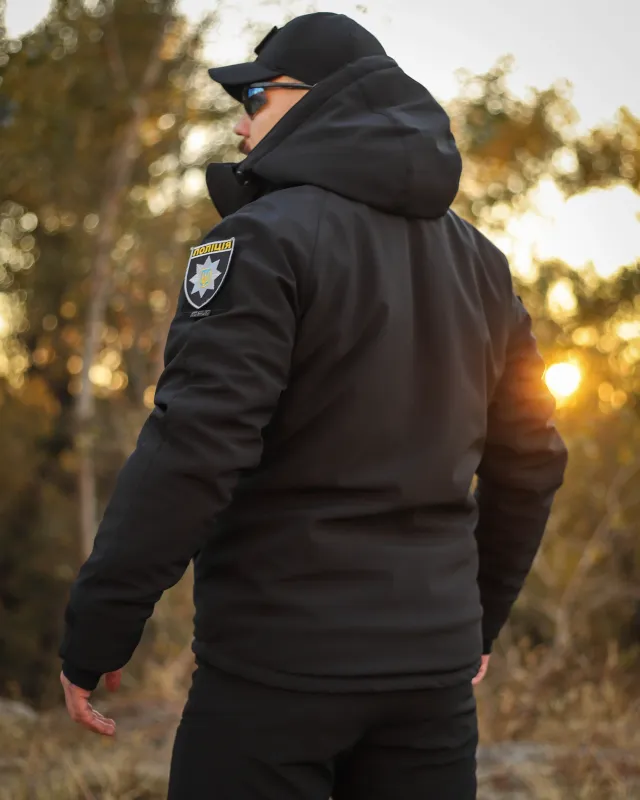 9 - Куртка тактична Softshell ХАНТЕР. Осінь-Весна Чорний. Розмір XL (52-54)