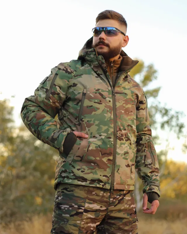2 - Куртка тактична Softshell ХАНТЕР. Осінь-Весна Мультикам. Розмір L (48-50)