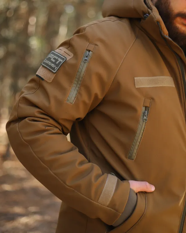 11 - Куртка тактична Softshell ХАНТЕР. Осінь-Весна Койот. Розмір 3XL (60-62)