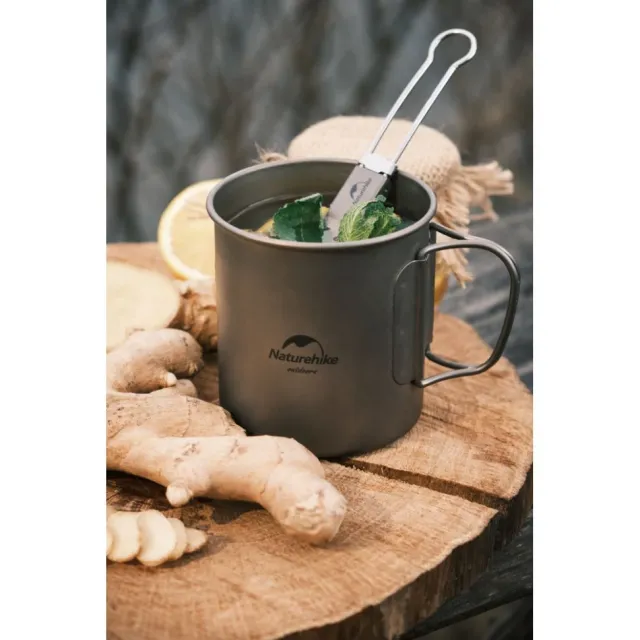 4 - Ложка титанова з мішечком Naturehike Titanium NH19C001-J. Сіра