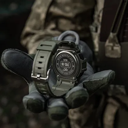 10 - Тактичний годинник з компасом 2233 Army M-Tac. Олива