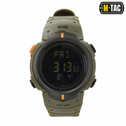 1 - Тактичний годинник з компасом M-Tac. Олива