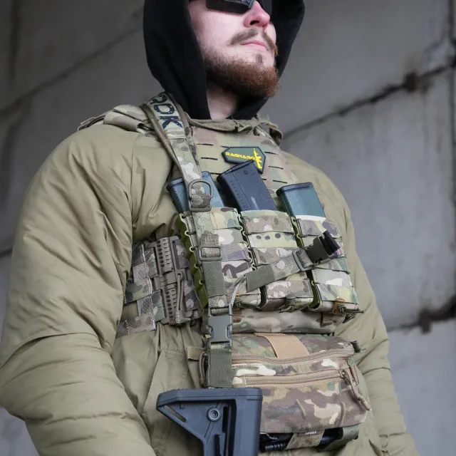 8 - Ремень оружейный трехточечный RAGNAROK с широким наплечником KRAKEN carbine. Мультикам