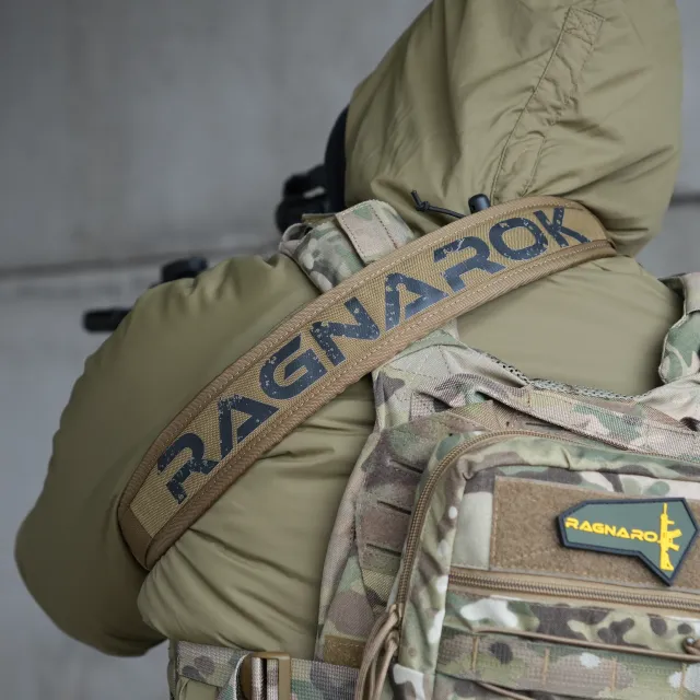 8 - Ремень оружейный трехточечный с широким наплечником RAGNAROK KRAKEN carbine. Койот