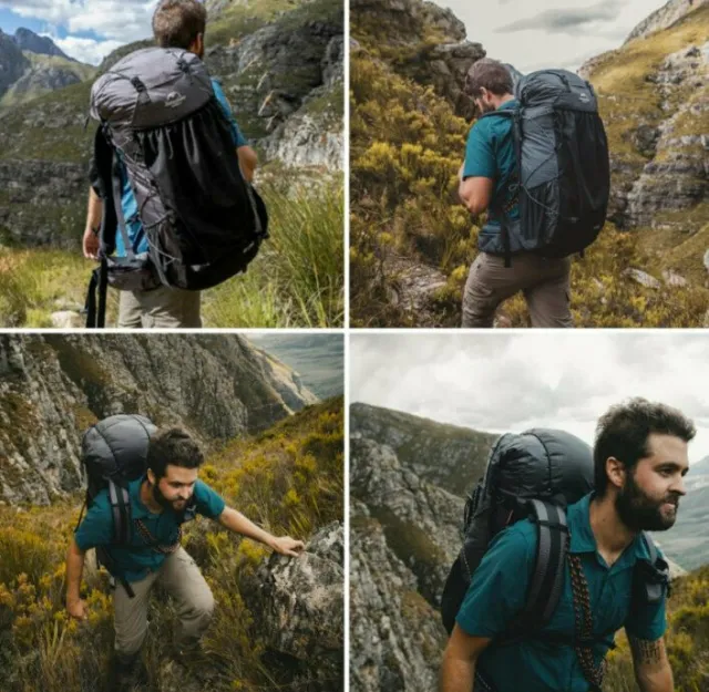 5 - Рюкзак туристичний Naturehike Rock NH20BB113, 40+5л. Чорний