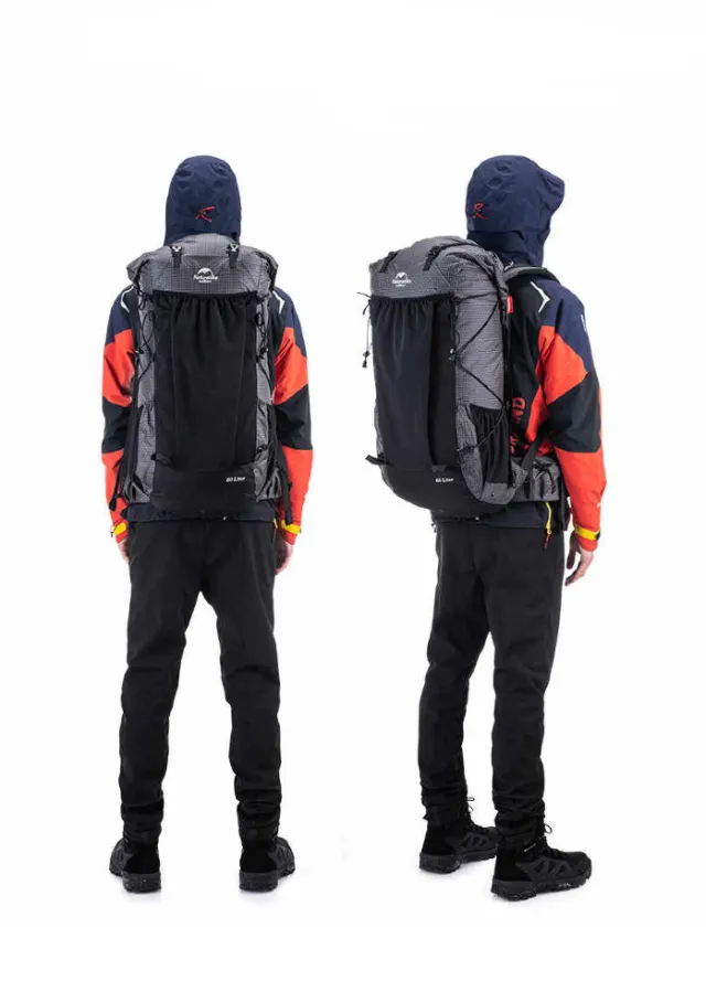 5 - Рюкзак туристичний Naturehike Rock NH19BP095, 60+5л. Чорний