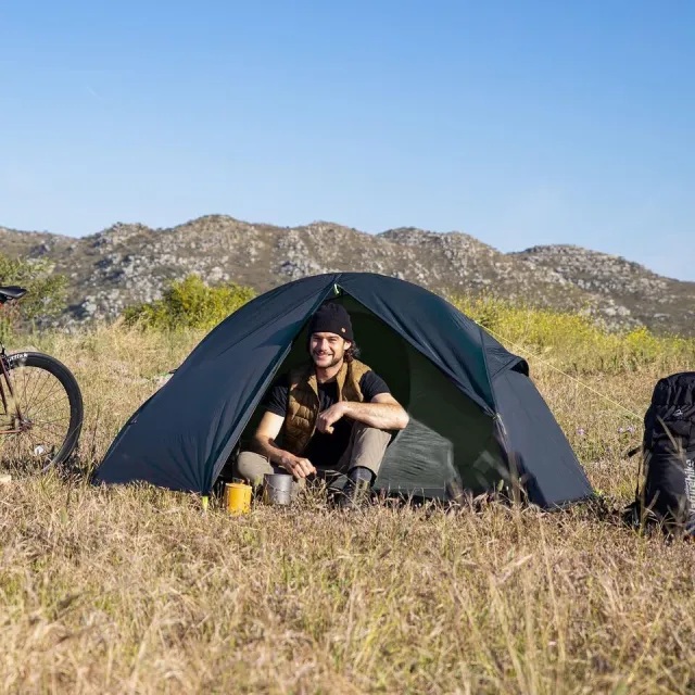 3 - Намет надлегкий одномісний  з футпринтом Naturehike Cycling 1 NH18A095-D, 210T, темно-синій