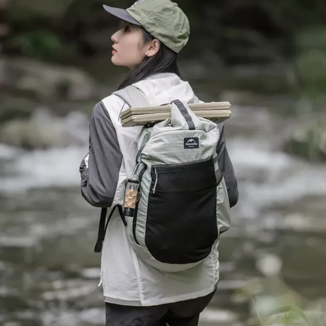 5 - Рюкзак туристичний Naturehike NH20BB206, 20л. Графіт в клітинку