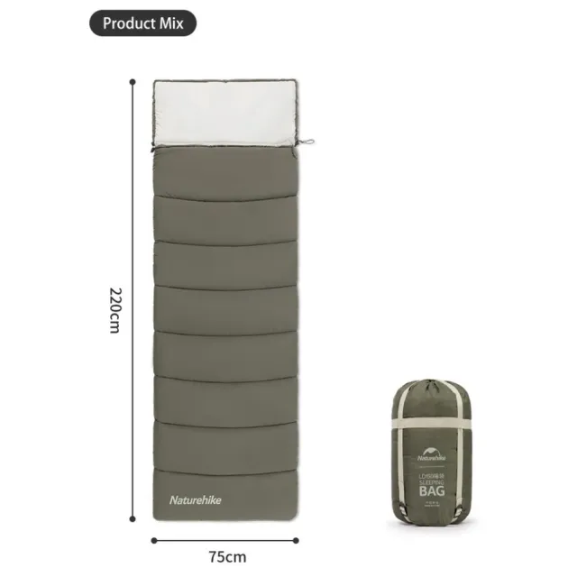 4 - Спальник з капюшоном Naturehike LD350 CNK2300SD016, темно-зелений