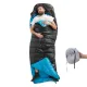 4 - Спальник з натуральним пухом Naturehike CW400 NH18C400-D, p-р L, чорно-блакитний