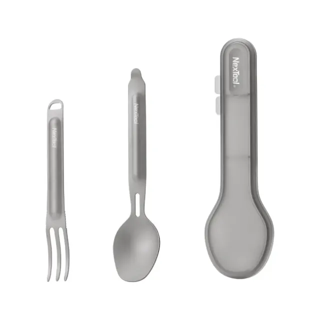 1 - Набір столових приборів NexTool Titanium Tableware Set з титану