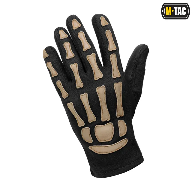 2 - Тактические перчатки M-Tac Skeleton Nomex. Черный/Койот
