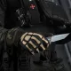 11 - Тактические перчатки M-Tac Skeleton Nomex. Черный/Койот