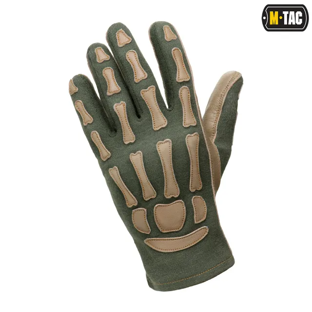 2 - Тактические перчатки M-Tac Skeleton Nomex. Олива/Койот