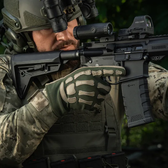 10 - Тактические перчатки M-Tac Skeleton Nomex. Олива/Койот