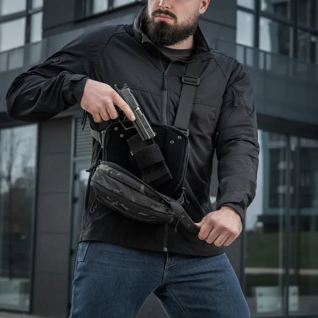 6 - Плечевая однолямковая сумка M-TAC EDC Bag Elite. Multicam Black