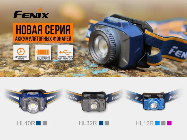 17 - Ліхтар налобний Fenix HL40R Cree XP-LHIV2 LED синій